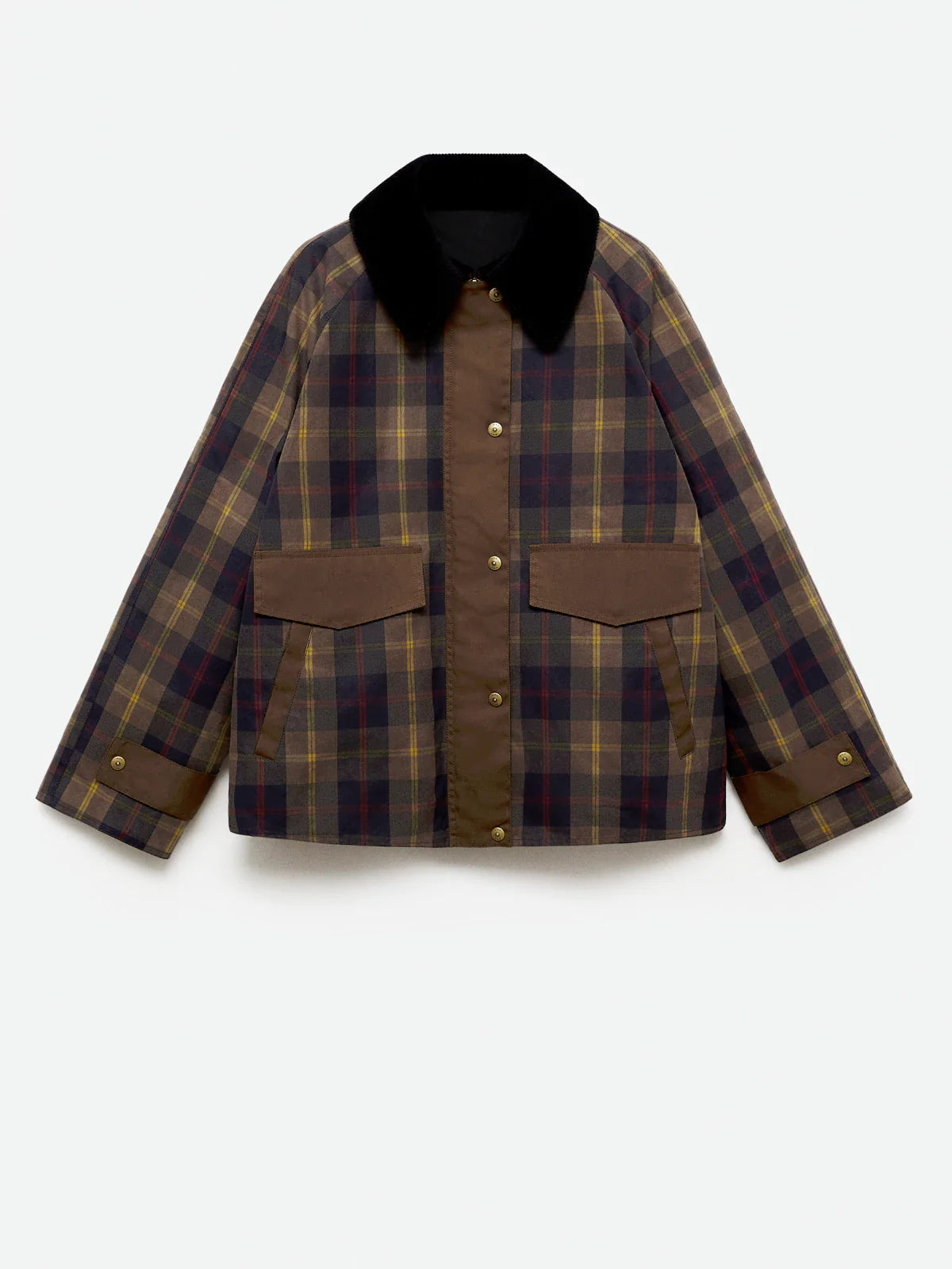 Plaid Straight-Cut Women's Jacket