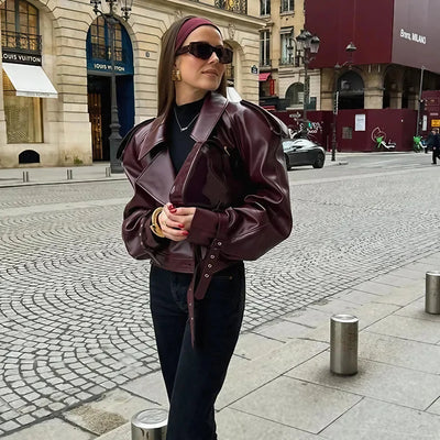 Vintage Cropped Leather Jacket